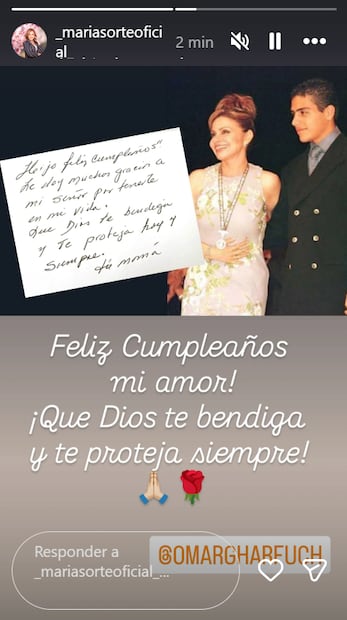 María Sorté felicita a su hijo Omar García Harfuch por su cumpleaños 44.