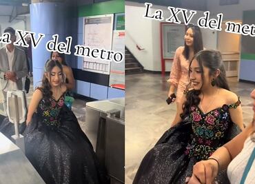¡En limusina naranja! Quinceañera llega a su fiesta en Metro de la CDMX y es viral en TikTok