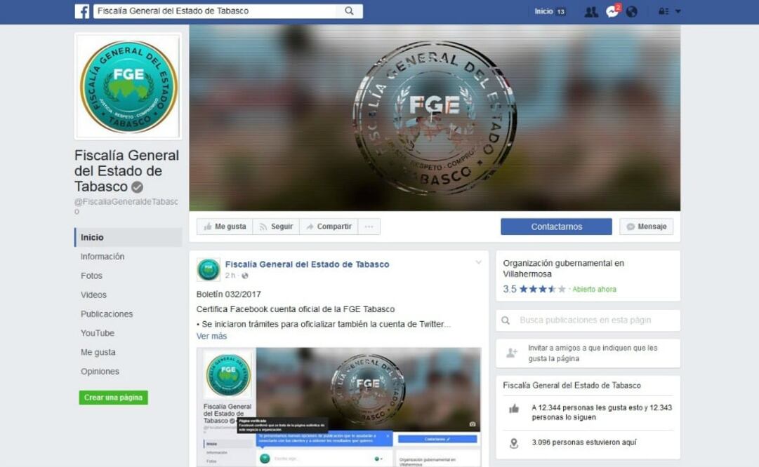 La determinación de solicitar a la red social esta verificación obedece a que en fechas recientes aparecieron publicaciones apócrifas pretendiendo suplantar la imagen institucional de la Fiscalía
