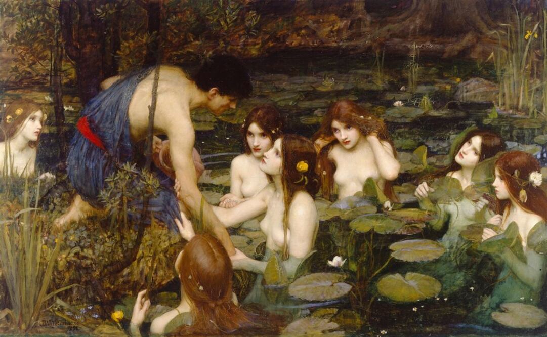 "Hylas y las ninfas", de John William Waterhouse. Foto: Twitter / MCR Art Gallery