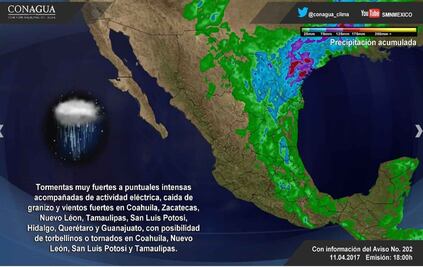 Continuarán las condiciones de lluvias y vientos fuertes en el país