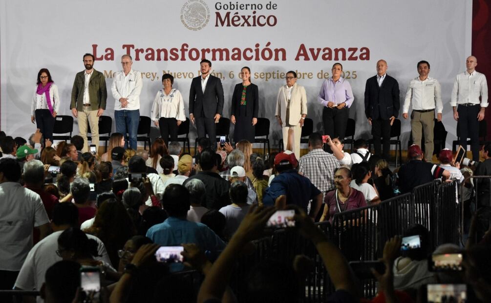 Presidenta Sheinbaum en su gira por Nuevo León (06/09/2025). Foto: Presidencia