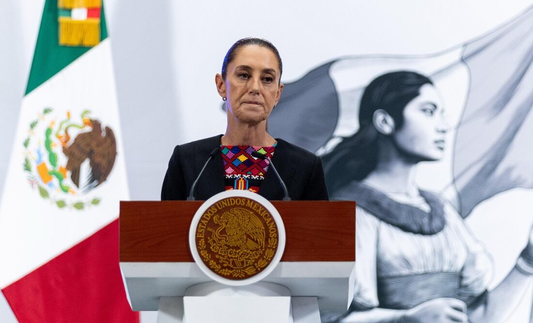 Claudia Sheinbaum en su conferencia matutina del 1 de mayo de 2025. Foto: Hugo Salvador / EL UNIVERSAL