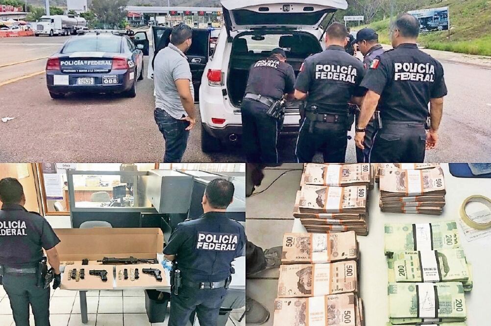 Un policía municipal de Acapulco fue detenido el viernes junto con dos hombres, casi 3 millones de pesos y armas. Foto: ESPECIAL