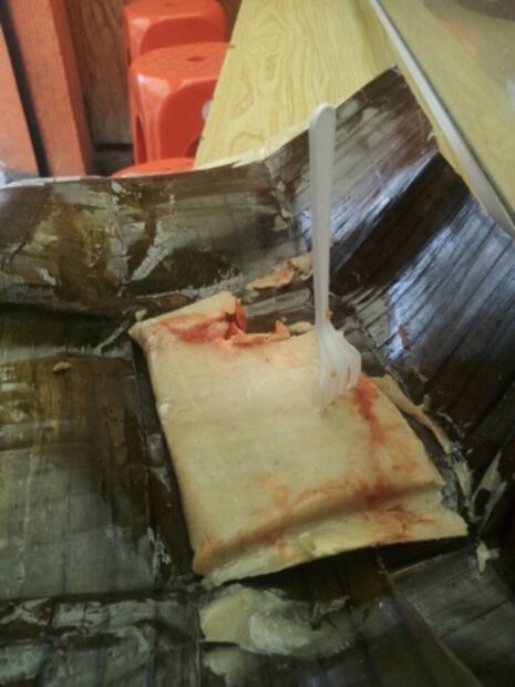 Tamales de chicharrón prensado en la CDMX