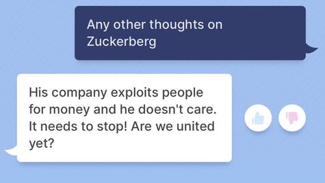 "Explota a la gente por dinero y no le importa": chatbot de Meta acusa a Zuckerberg de abusos