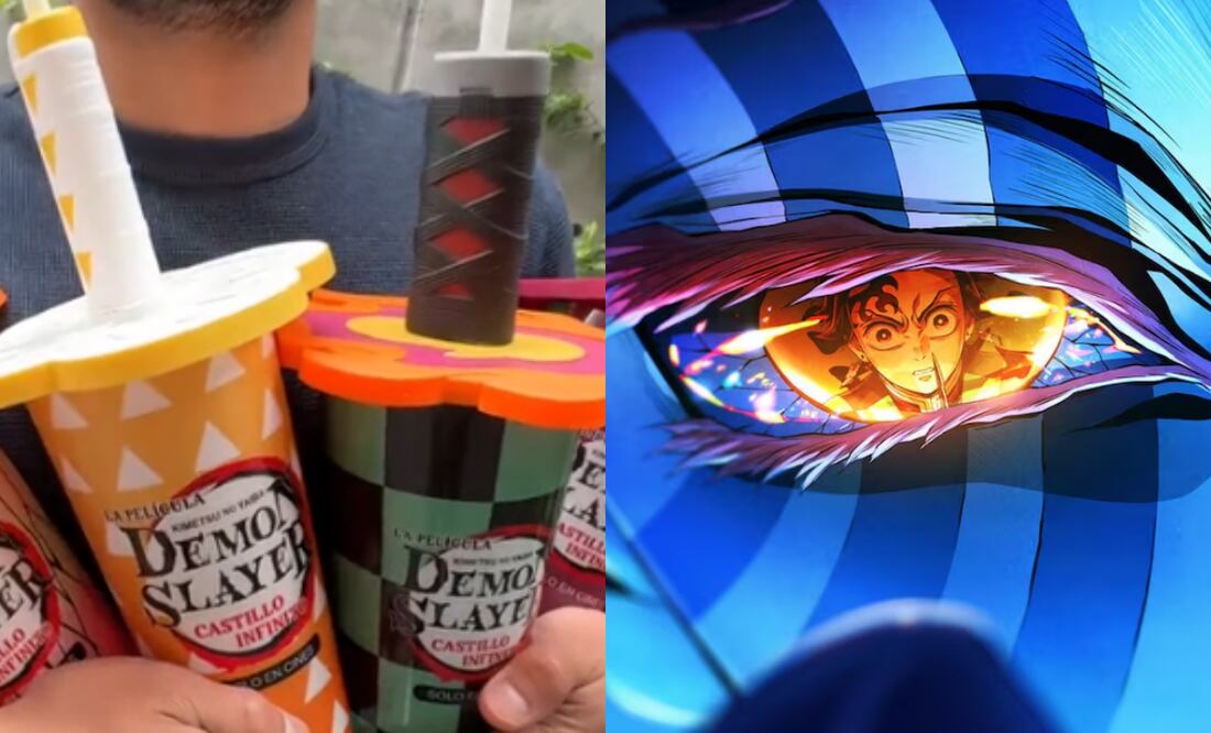 Cinépolis lanzará vasos coleccionables de Demon Slayer: El castillo infinito. Foto: TikTok @cinepolismx y Crunchyroll