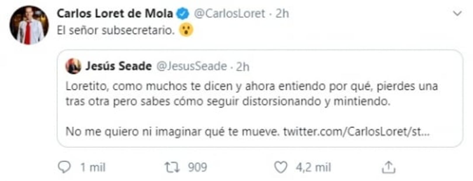 "Loretito", reclama Seade a Carlos Loret por columna