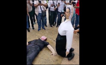 Protestan y queman muñecos con el rostro del gobernador y de Capella en Chetumal