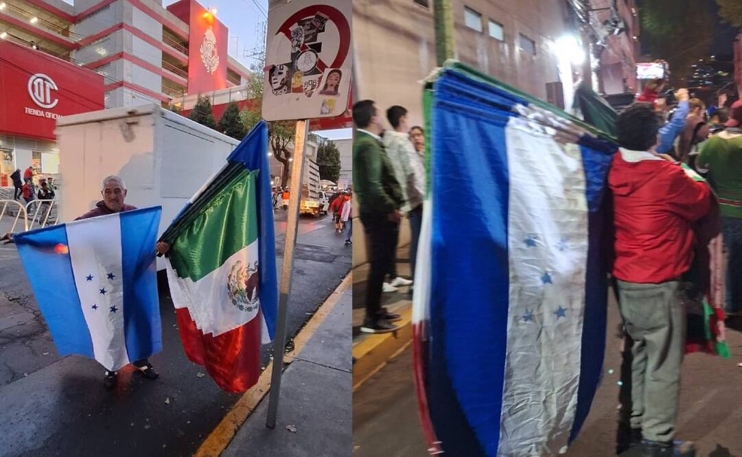 Banderas de Honduras, el gran negocio en el estadio Nemesio Díez previo al partido de México FOTOS: SEBASTIÁN GARCÍA - EL UNIVESAL