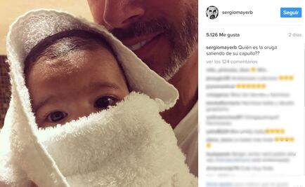 Sergio Mayer también baña a su nieta Mila