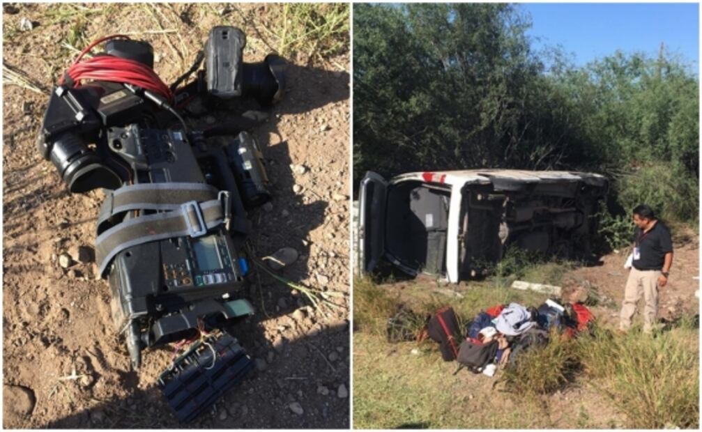 Vuelca camioneta con reporteros que cubren gira de trabajo de AMLO