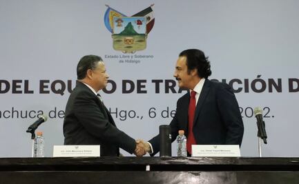 Julio Menchaca y Omar Fayad presentan equipo de entrega-recepción en gobierno de Hidalgo
