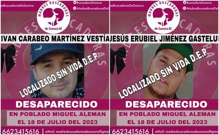 Madres Buscadoras hallan cuerpos de dos jóvenes taxistas desaparecidos en la Costa de Hermosillo