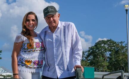 AMLO supervisa, junto a Mara Lezama, último tramo del Tren Maya en Quintana Roo