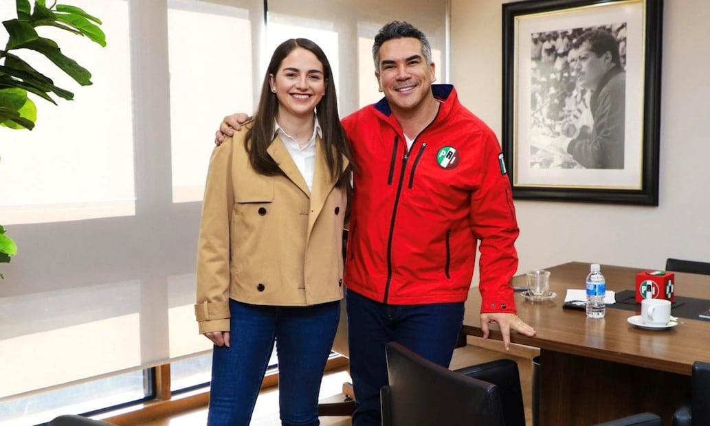 Tania Larios, Diputada y Coordinadora del Grupo Parlamentario del PRI en la Ciudad de México; Alejandro Moreno, Presidente del PRI. Foto: (Facebook- Alejandro Moreno Cárdenas).