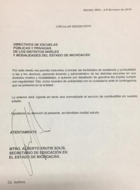 Piden en Michoacán justificar retrasos e inasistencias en sector educativo por desabasto de gasolina