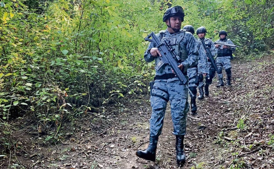 En los patrullajes, los elementos de la GN revisan el paso de vehículos sobre brechas que no están constituidas, pero que ingresan al área de pino, encino y oyamel. Foto: Alberto González / EL UNIVERSAL