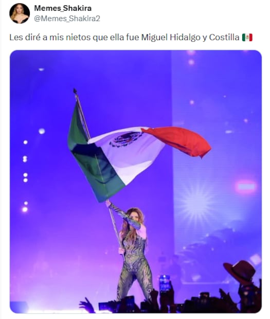 Memes del concierto gratuito de Shakira en el Zócalo. Foto: X