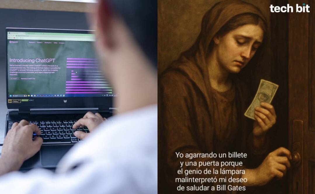Cómo hacer el meme "el genio malinterpretó mi deseo" con ChatGPT. Imagen: Unsplash / imagen hecha con IA