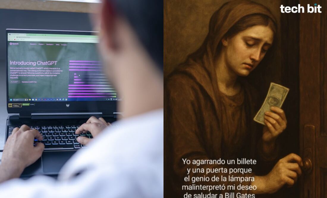 Cómo hacer el meme "el genio malinterpretó mi deseo" con ChatGPT. Imagen: Unsplash / imagen hecha con IA