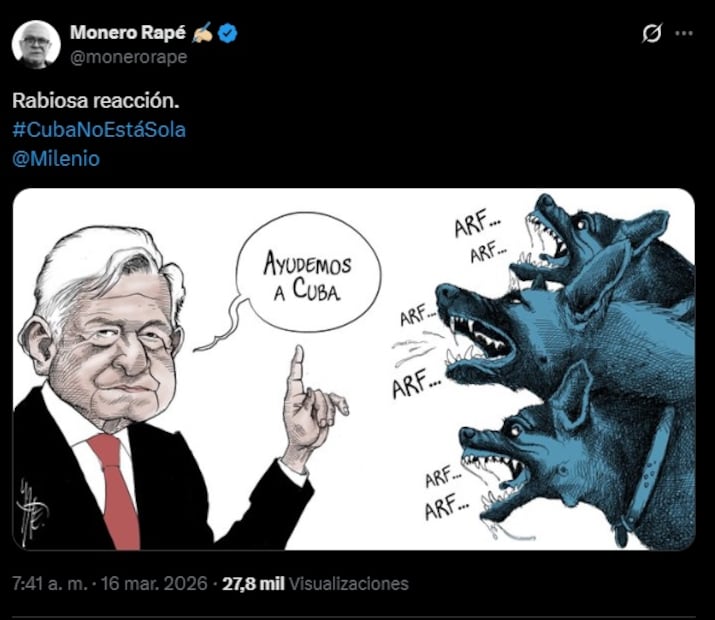 5 cartones que retratan el pase de charola de AMLO para Cuba. Foto: Captura de pantalla