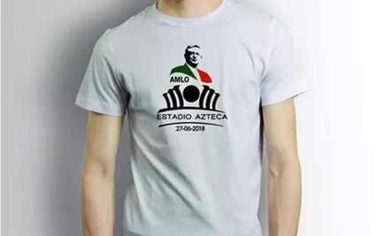 Venden por internet playeras para cierre de campaña de AMLO en el Azteca