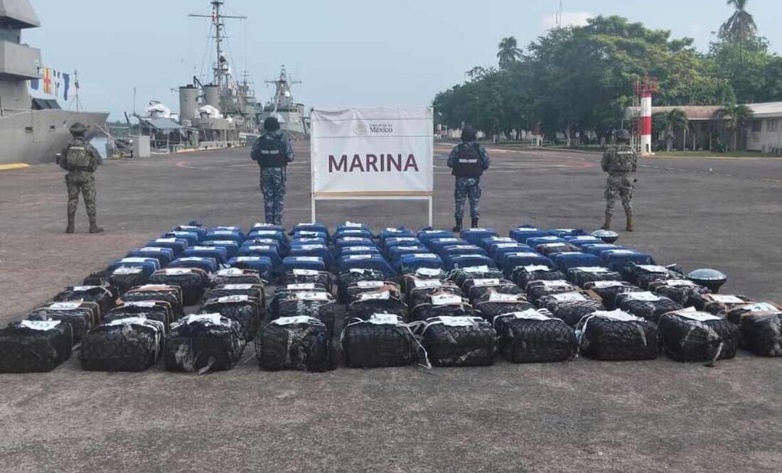Marina asegura alrededor de 2.5 toneladas de cocaína en costas de Michoacán. Foto: Especial