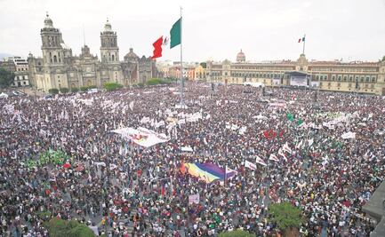 Corcholatas miden fuerzas en mitin del 18 de Marzo en el Zócalo