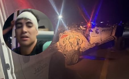 Influencers sufren brutal accidente en plena transmisión EN VIVO y el auto quedó destruido