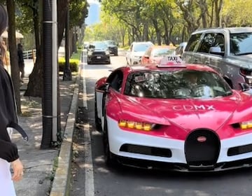 Hija de empresario pinta de rosa un Bugatti y lo convierte en taxi de CDMX