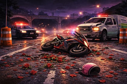 Impactante accidente en Viaducto deja dos muertos y rosas esparcidas en el pavimento