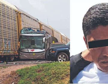 Encuentran y detienen al chofer del autobús que intentó ganarle el paso al tren en Atlacomulco