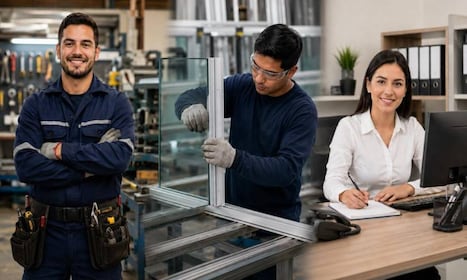 OFICIAL/AYUDANTE EN CRISTAL Y ALUMINIO/SECRETARIA
