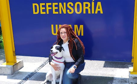 Ella es "Epi", la perrita de la UNAM que brinda apoyo a jóvenes víctimas de violencia de género