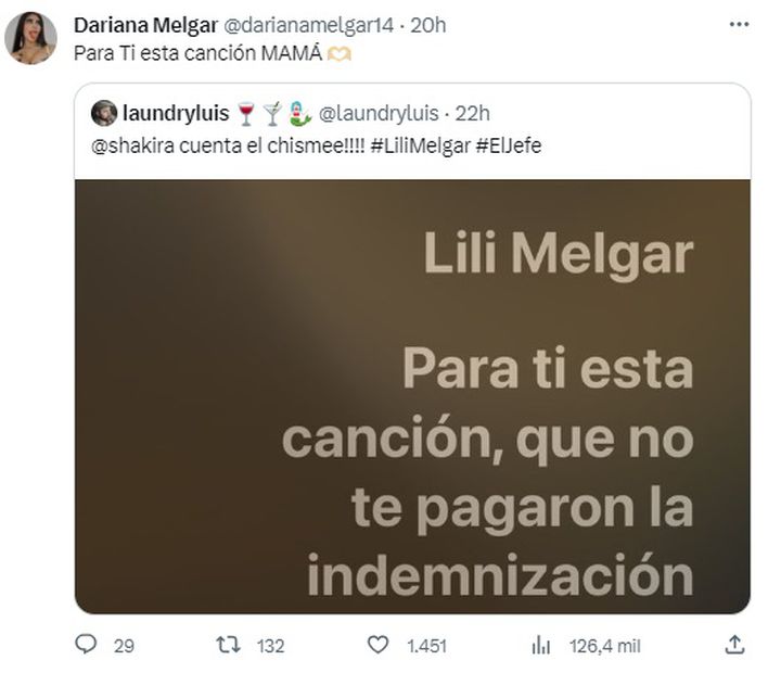 Hija de Lili Melgar reacciona a canción de Shakira