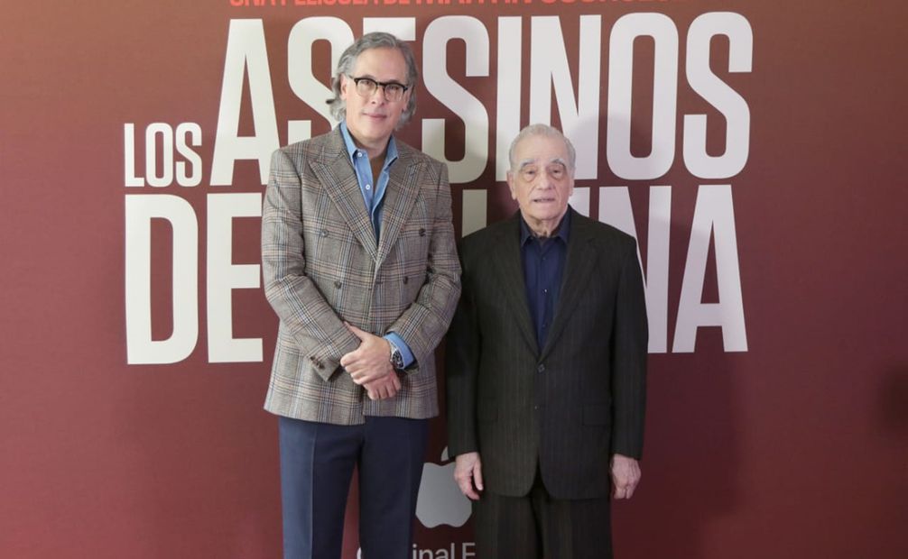 Scorsese junto a Rodrigo Prieto en la presentación de la cinta "Los asesinos de la Luna". Foto: Carlos Mejía/ EL UNIVERSAL