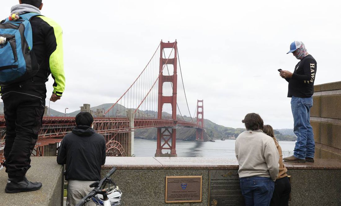 El tráfico en el Área de la Bahía de San Francisco también estuvo paralizado durante horas el lunes por la mañana cuando los manifestantes pro palestinos cerraron ambos direcciones del puente Golden Gate. Foto: AP