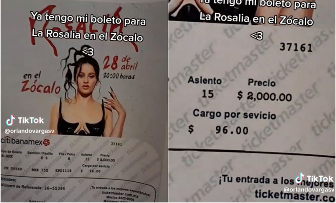 TikTok: Joven presume compra de boleto para Rosalía en el Zócalo y se burlan en redes