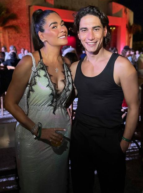 Galilea Montijo y Enzo Vogrincic en los Premios Platino Xcaret 2024. Foto: Instagram.