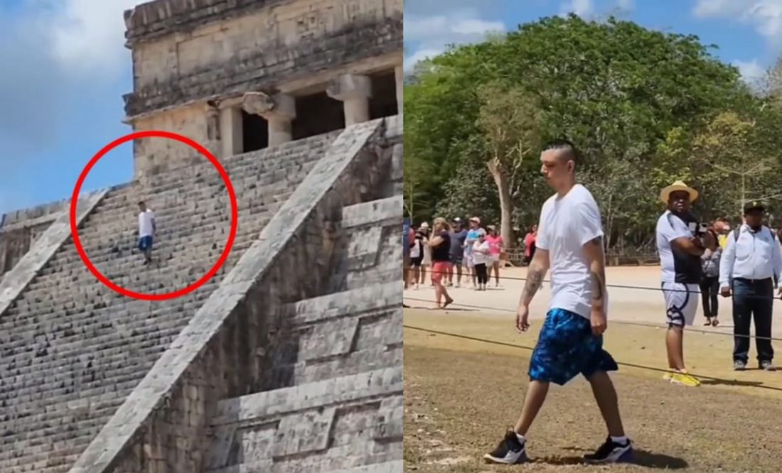 VIDEO: Exhiben a otro turista por subir a la pirámide de Chichen Itzá; es el tercero en seis meses