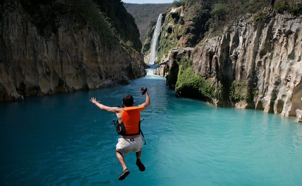 San Luis Potos&iacute;. Se puede practicar senderismo y rappel en la cascada de Tamul. (Foto: Archivo El Universal)
