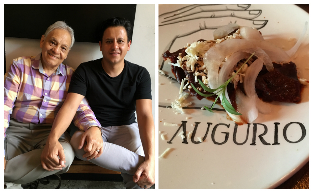 Chef Ángel Vázquez y su padre en su restaurante Augurio