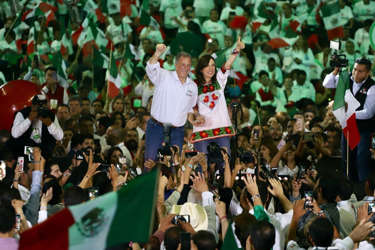 El candidato del PRI, José Antonio Meade en Monterrey durante su cierre de campaña
