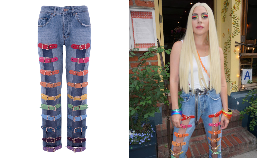 Gaga utilizó un pantalón con broches de arcoíris