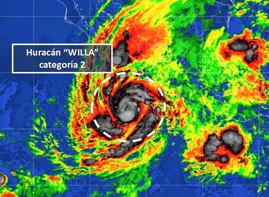 Huracán “Willa” evoluciona a categoría 2 frente a costas de Jalisco