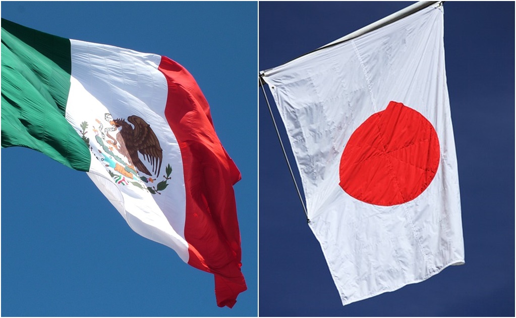 Banderas de México y Japón