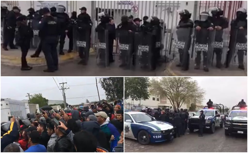 Protesta en maquiladora de Tamaulipas