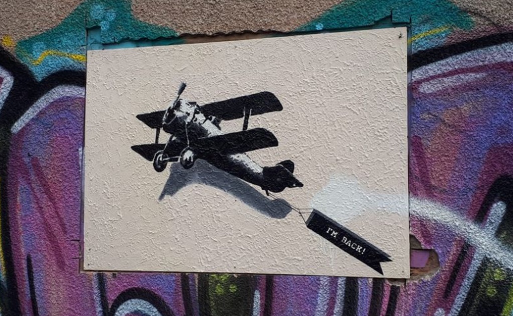 "He vuelto", revive graffiti de Banksy que había desaparecido