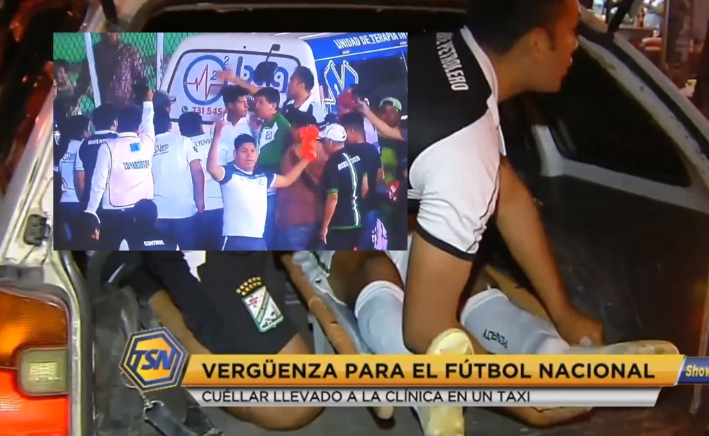 Un futbolista en la liga de Bolivia fue transladado al hospital en un taxi